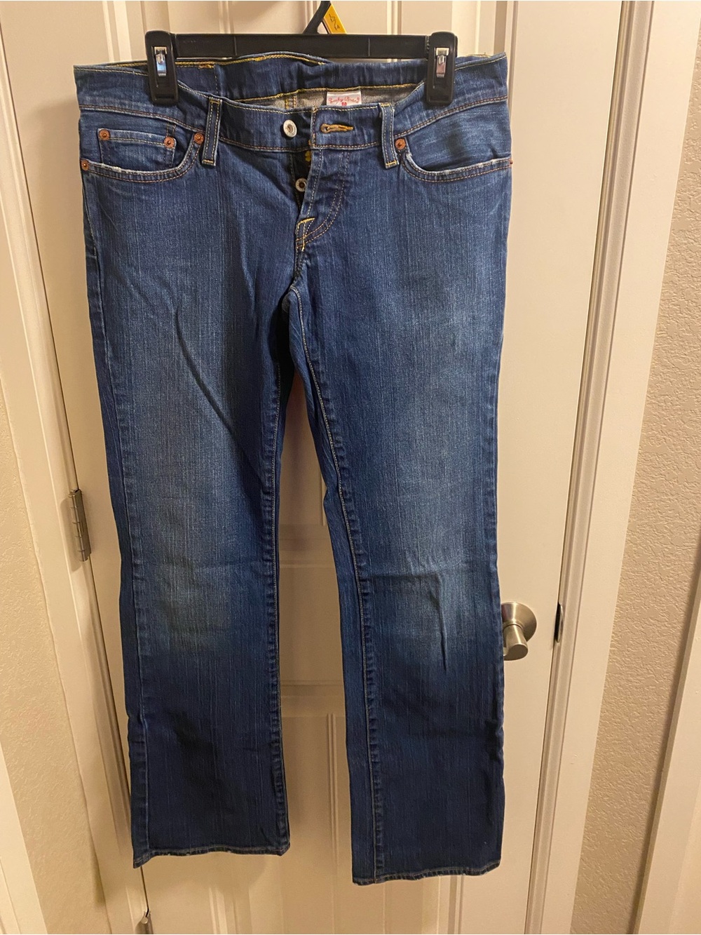 Lucky Brand Jeans 29 Lil Maggie Long Length Boot Cut Stretch Blue Denim Y2K